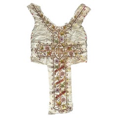 Pretty Antique religious embroidery tissue