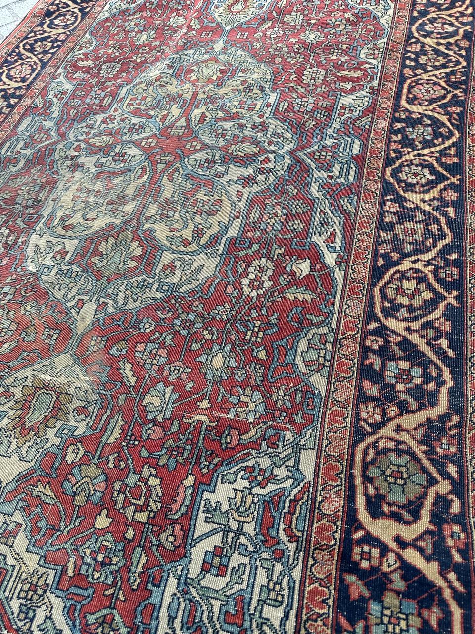 Bobyrug’s Pretty antique Sarouk ferahan rug  For Sale 6