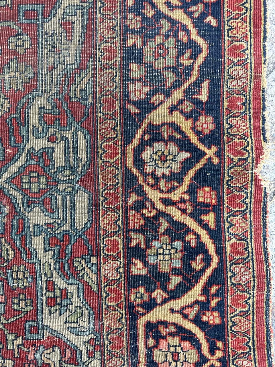 Bonita alfombra antigua Sarouk ferahan de Bobyrug en venta 1