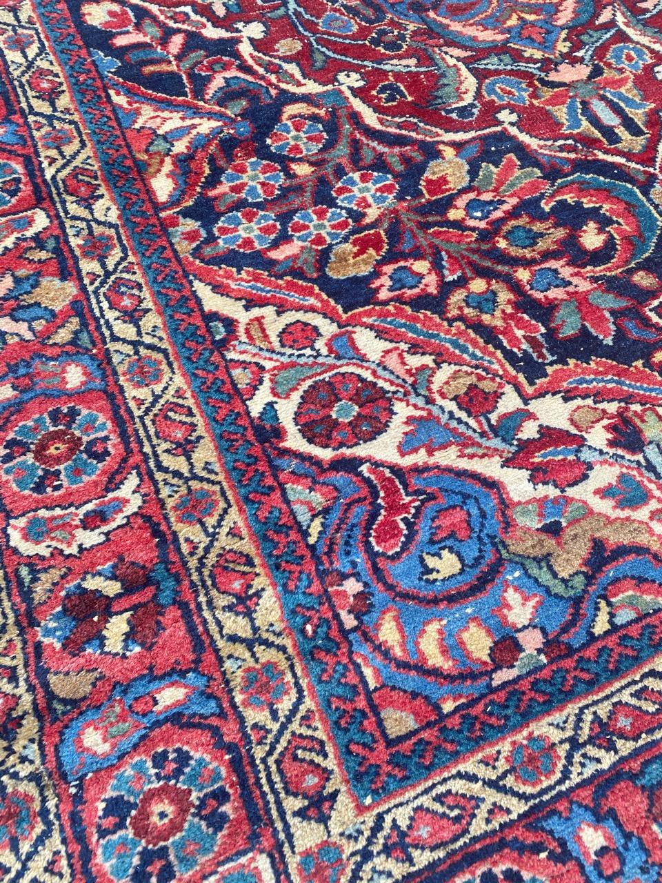 Bobyrug’s Pretty Antique Sarouk Rug For Sale 8