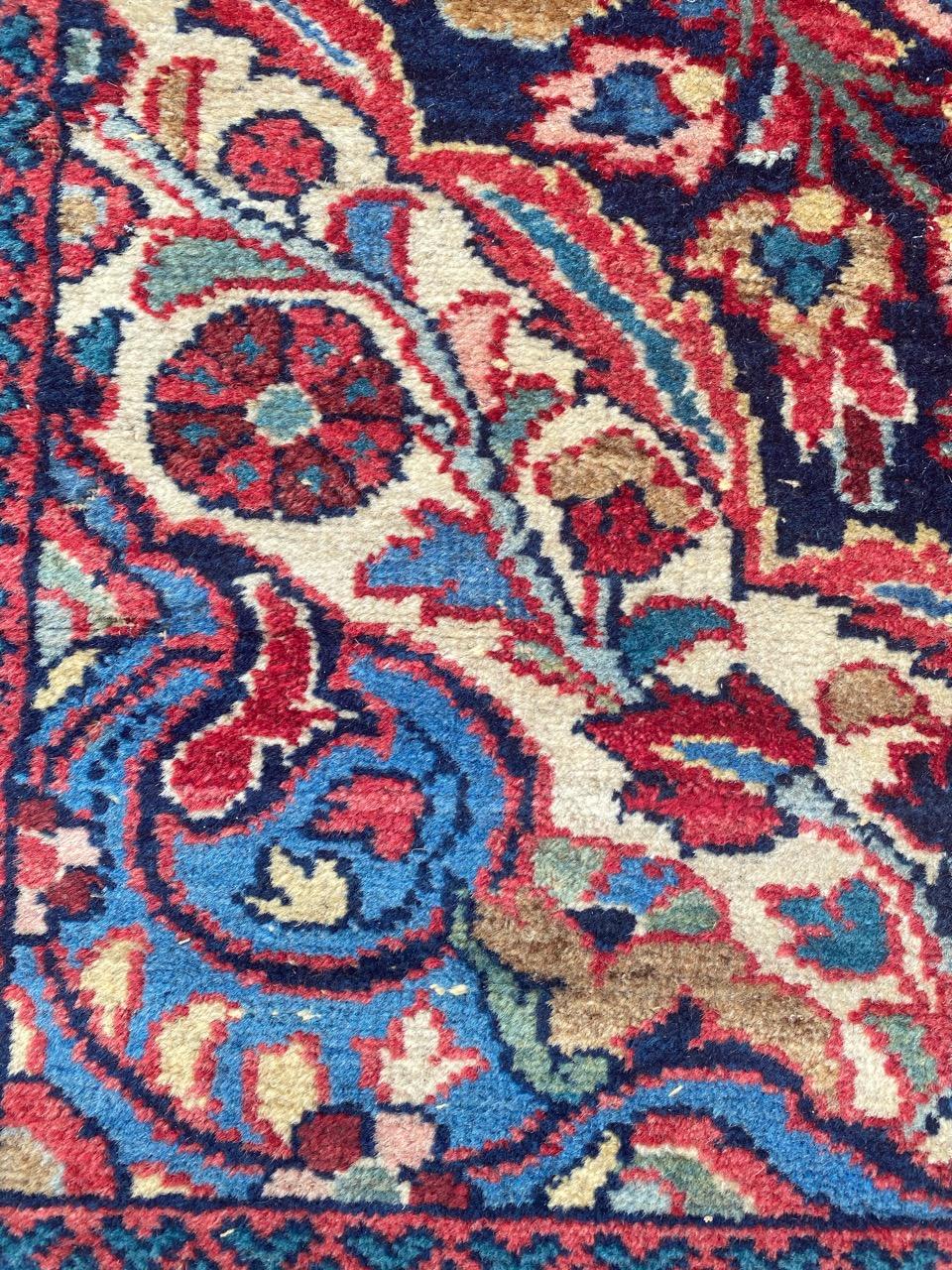 Bobyrug’s Pretty Antique Sarouk Rug For Sale 10