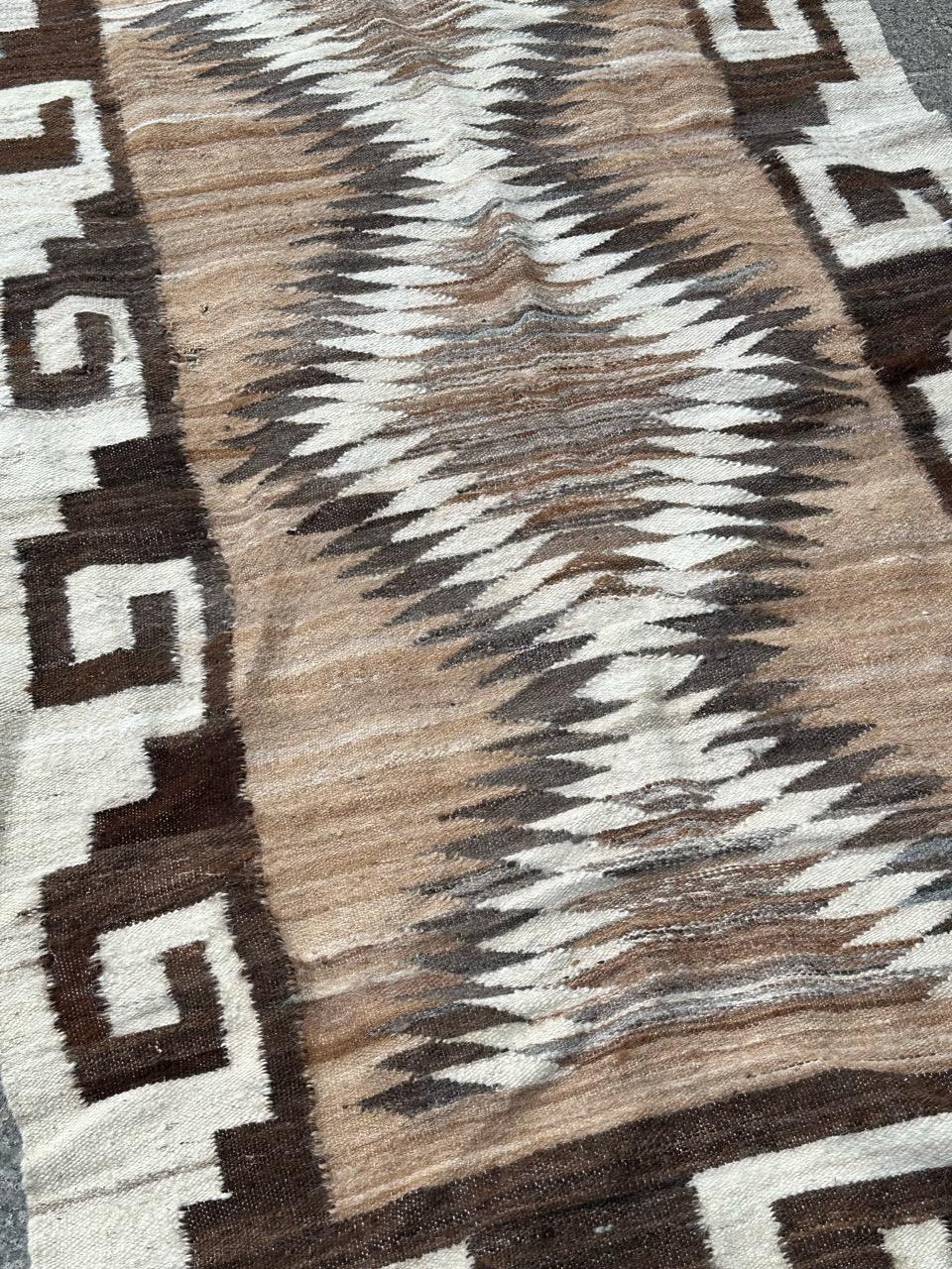 Pretty antique South American Navajo flat rug For Sale 5