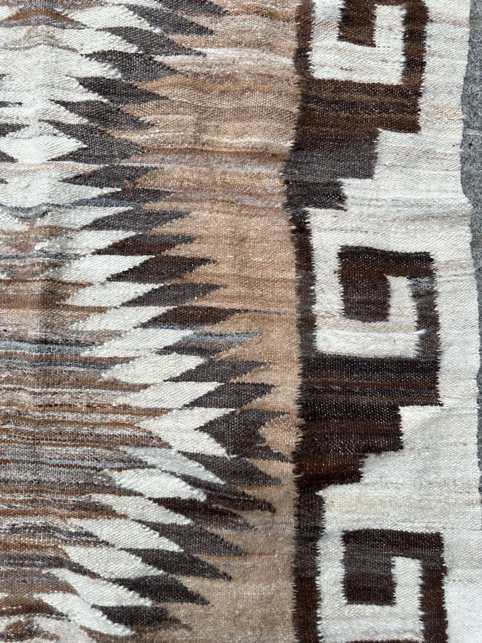 Wool Pretty antique South American Navajo flat rug For Sale