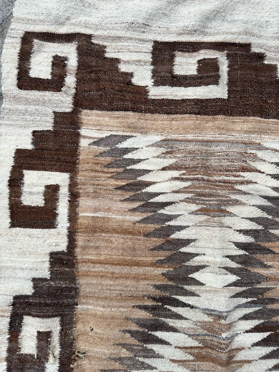 Pretty antique South American Navajo flat rug For Sale 1