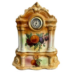 Pretty antique Staffordshire mantle clock