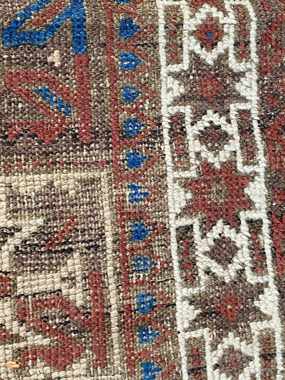 Bobyrug’s Pretty Antique Tribal Baluch Rug For Sale 4