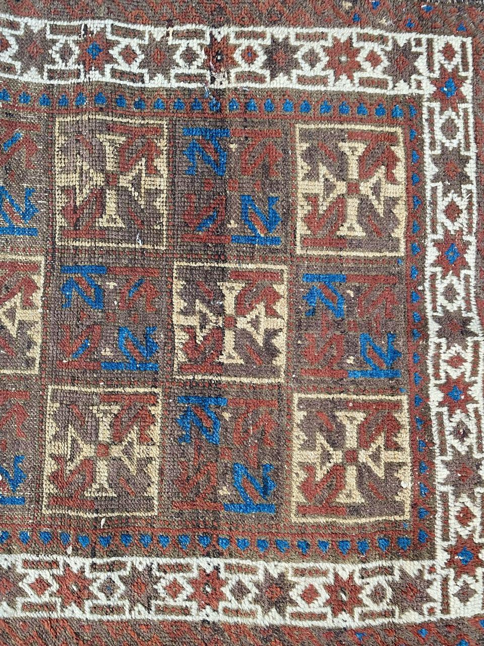 Bobyrug’s Pretty Antique Tribal Baluch Rug For Sale 9