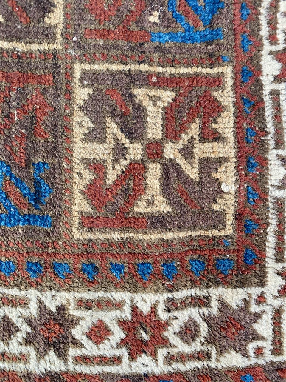 Bobyrug’s Pretty Antique Tribal Baluch Rug For Sale 11