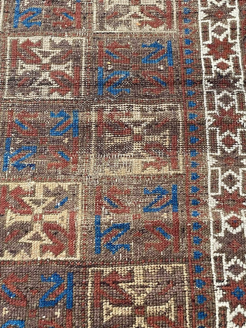 19th Century Bobyrug’s Pretty Antique Tribal Baluch Rug For Sale