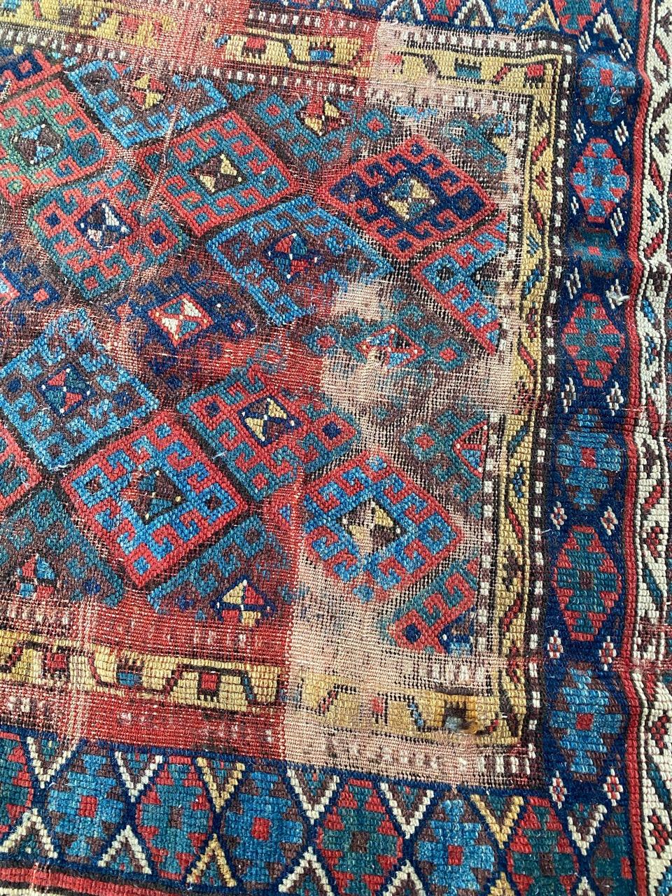 Very beautiful 19th century horse cover tribal rug with beautiful geometrical design and nice natural colors, entirely hand knotted with wool velvet on wool foundation.

✨✨✨
