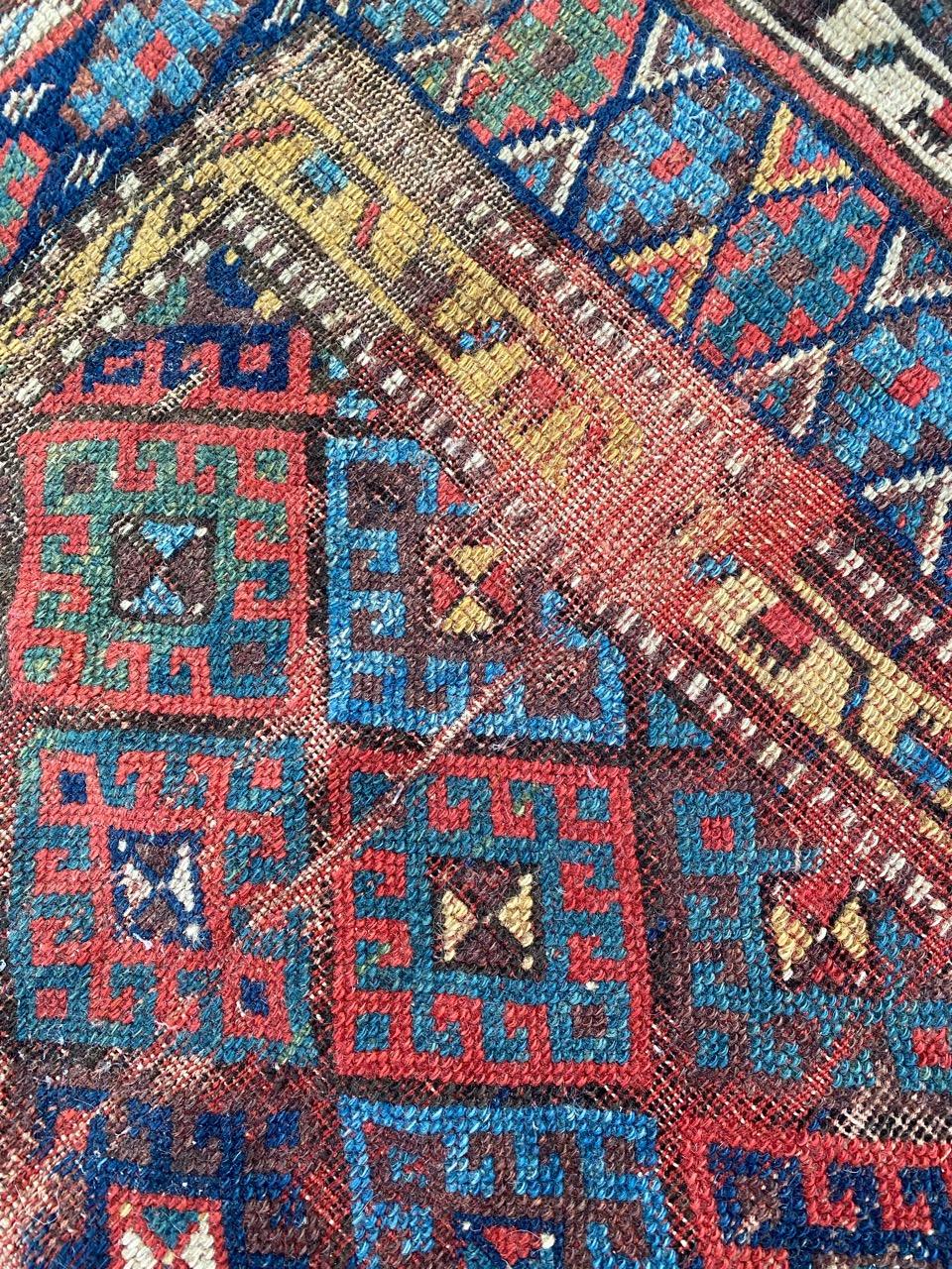 19th Century Bobyrug’s Pretty Antique Tribal Shahsavand Horse Cover Rug For Sale