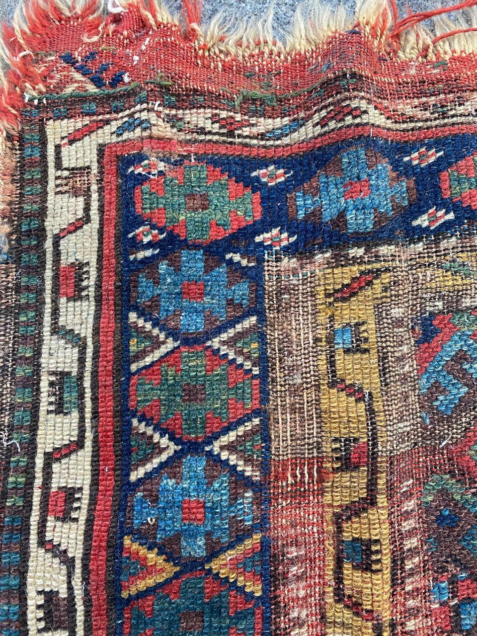 Wool Bobyrug’s Pretty Antique Tribal Shahsavand Horse Cover Rug For Sale