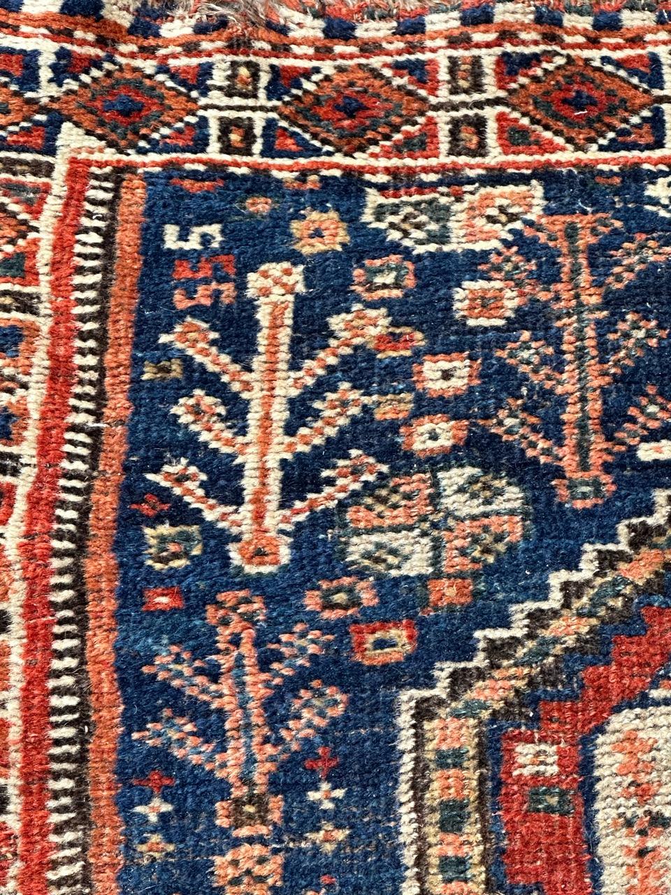 Pretty antique tribal Shiraz rug  For Sale 6