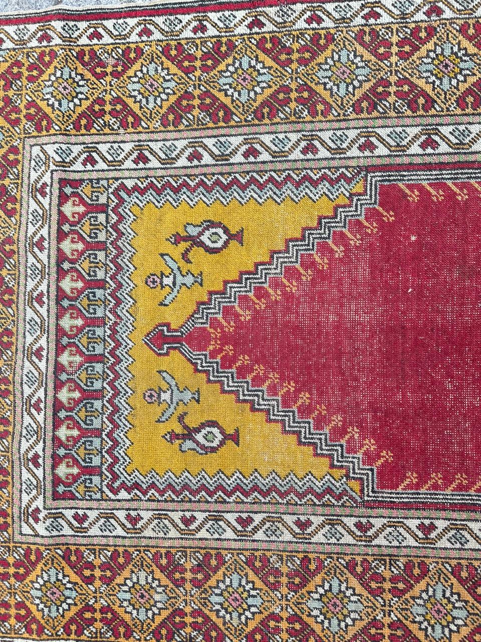 Hand-Knotted Bobyrug’s Pretty antique Turkish Anatolian rug  For Sale