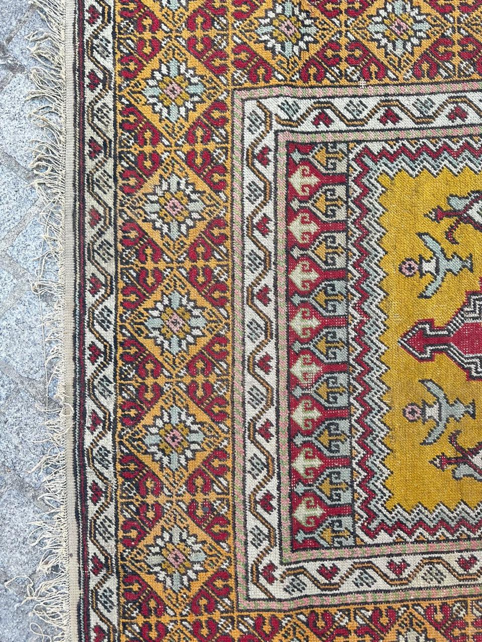 Bobyrug’s Pretty antique Turkish Anatolian rug  In Fair Condition For Sale In Saint Ouen, FR