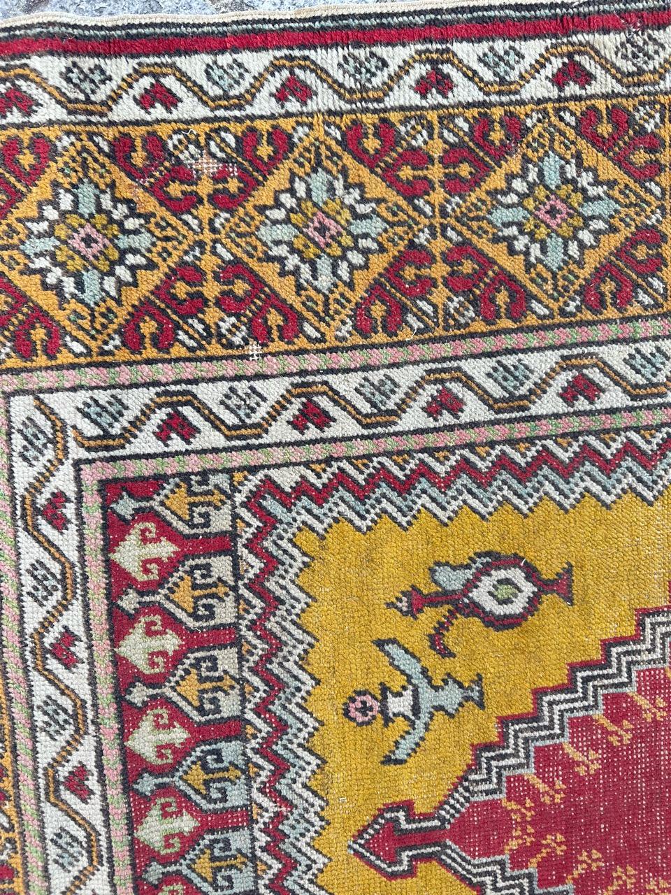 Wool Bobyrug’s Pretty antique Turkish Anatolian rug  For Sale