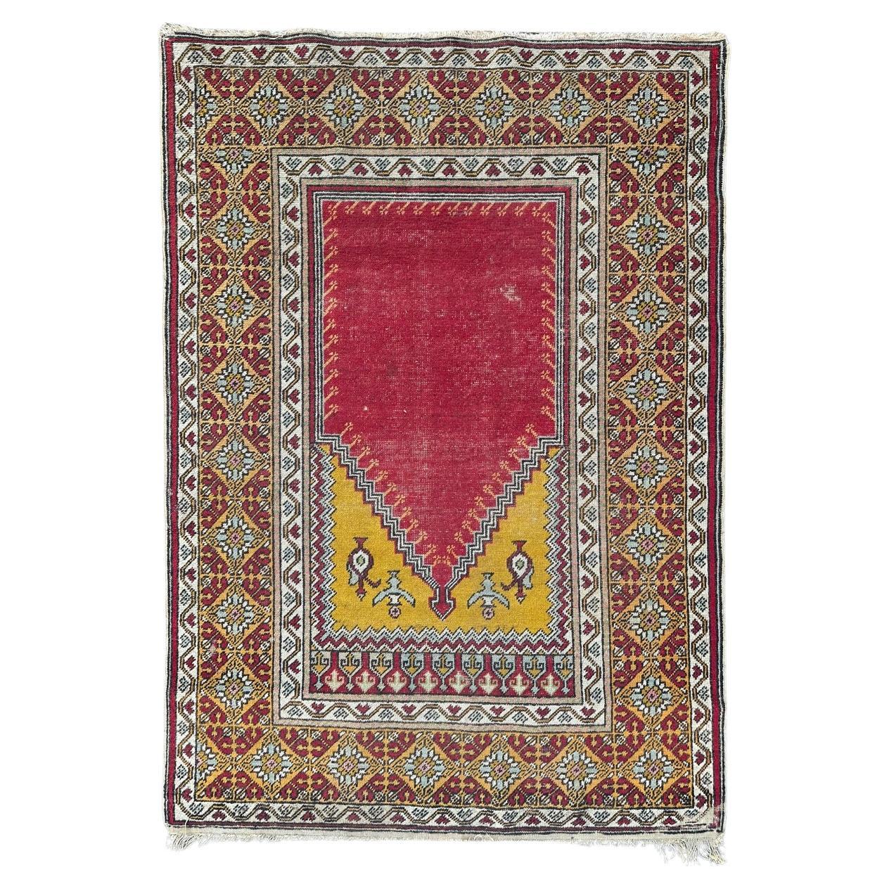 Bobyrug’s Pretty antique Turkish Anatolian rug  For Sale
