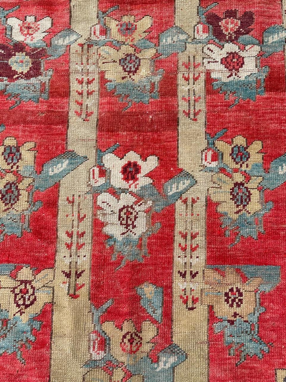 Bobyrug’s Pretty antique Turkish fine early 19th century rug  For Sale 4