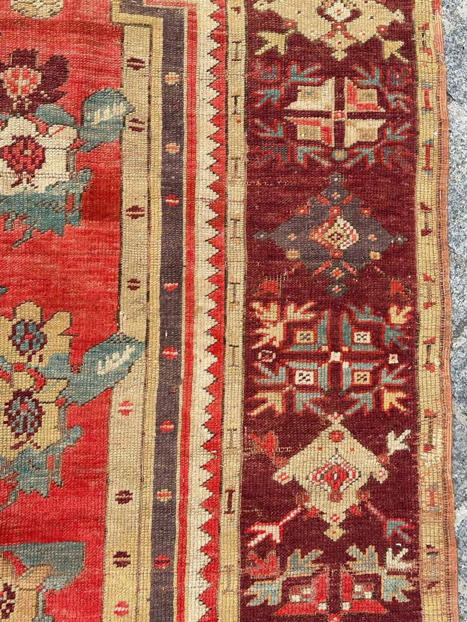Bobyrug’s Pretty antique Turkish fine early 19th century rug  For Sale 5
