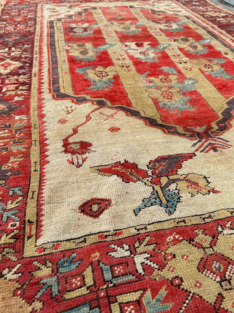 Bobyrug’s Pretty antique Turkish fine early 19th century rug  For Sale 7