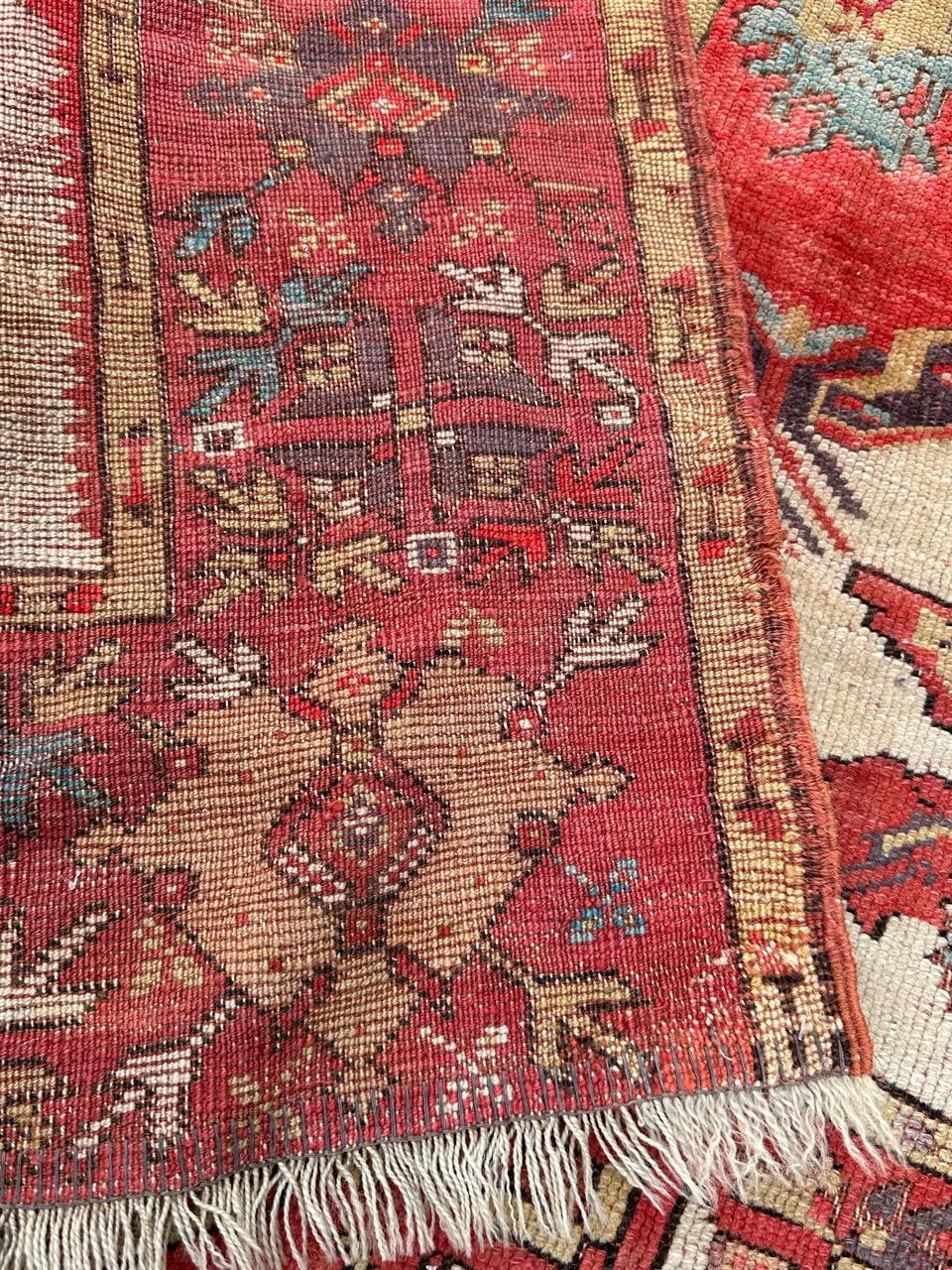 Bobyrug’s Pretty antique Turkish fine early 19th century rug  For Sale 12