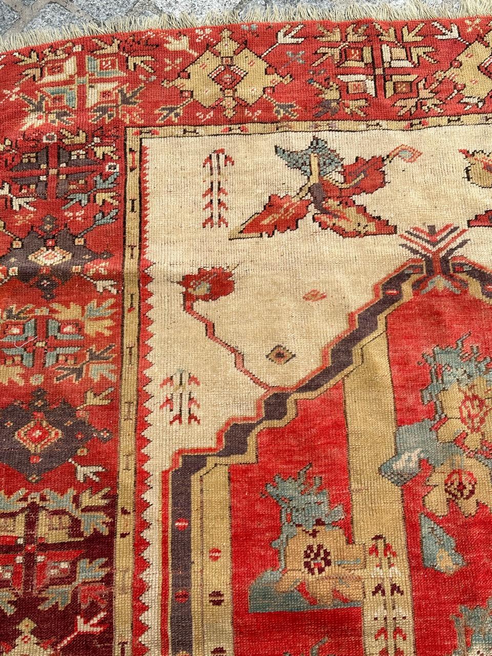 Bobyrug’s Pretty antique Turkish fine early 19th century rug  For Sale 1