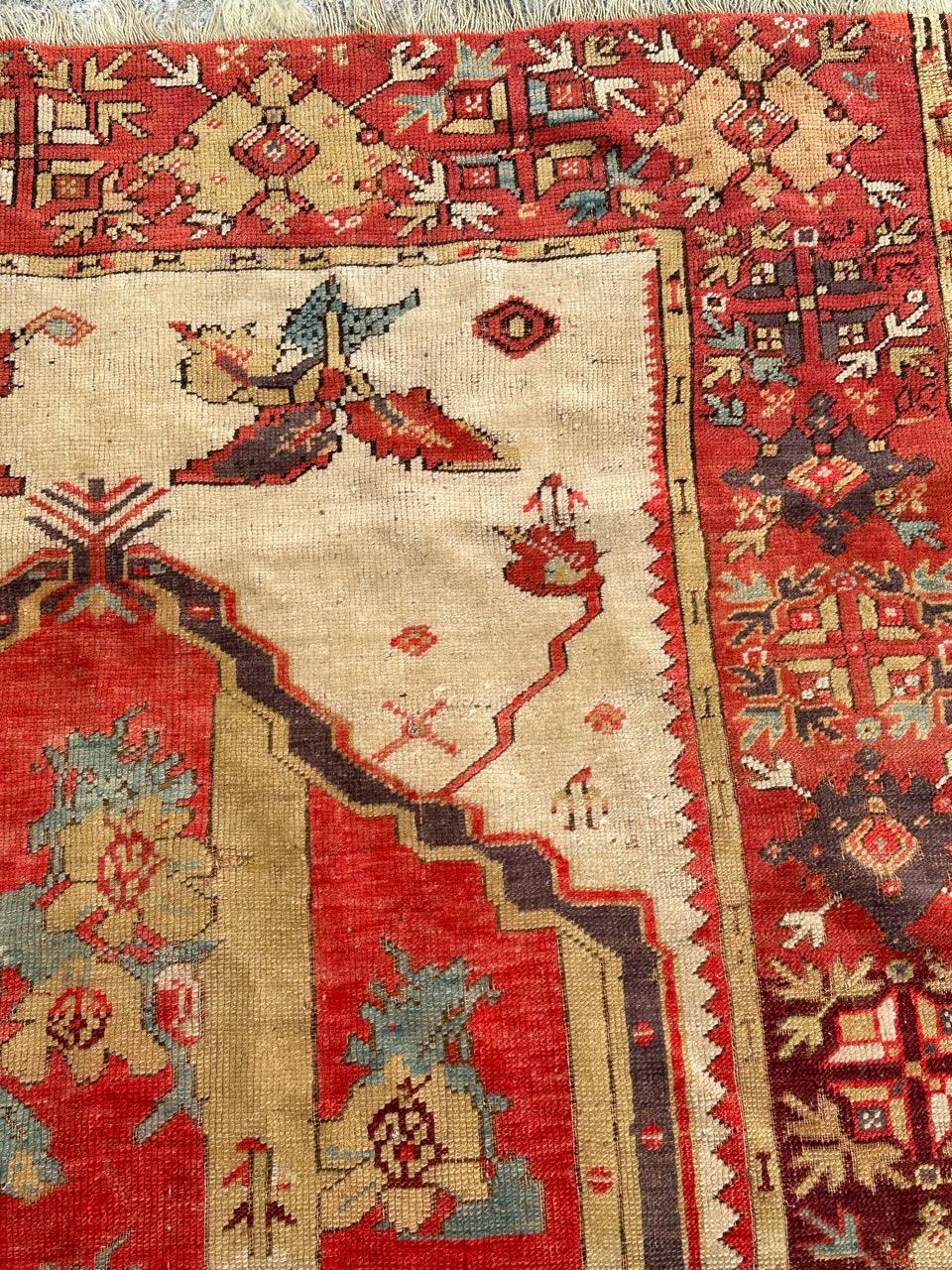 Bobyrug’s Pretty antique Turkish fine early 19th century rug  For Sale 2