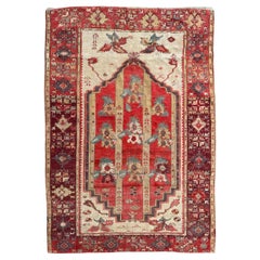 Bobyrug's Pretty antique Turkish fine early 19th century rug (Joli tapis ancien turc du début du 19ème siècle) 