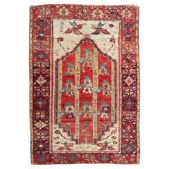 Bobyrug’s Pretty Antique Turkish fine early 19th century rug 