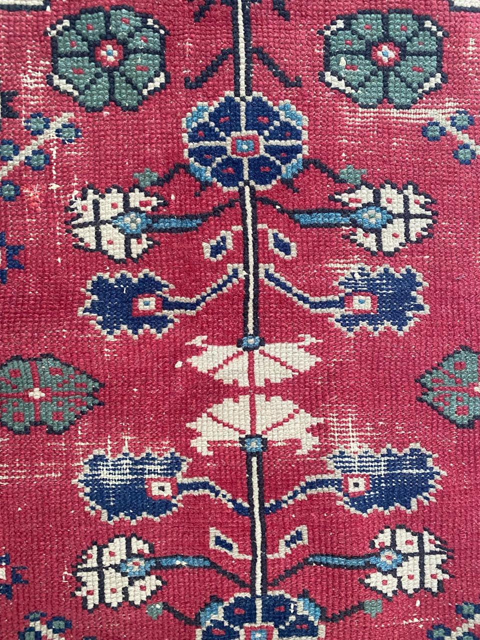 Bobyrug’s Pretty Antique Turkish Rug For Sale 1