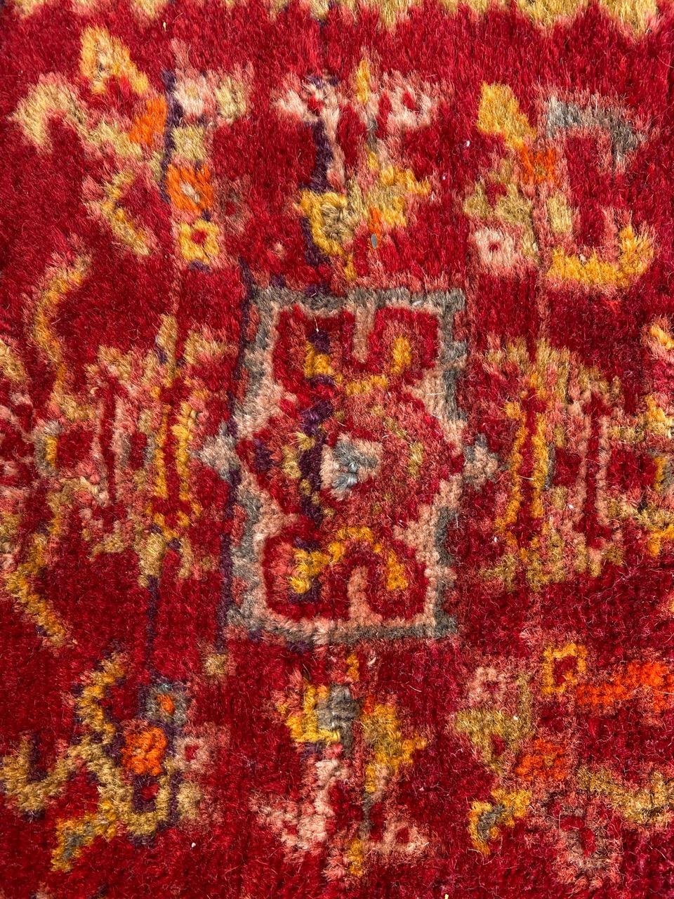 Hand-Knotted Bobyrug’s Pretty Antique Turkish Yastik Rug For Sale