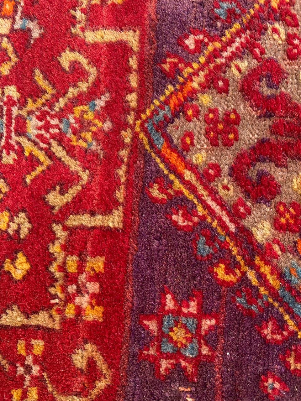 Wool Bobyrug’s Pretty Antique Turkish Yastik Rug For Sale