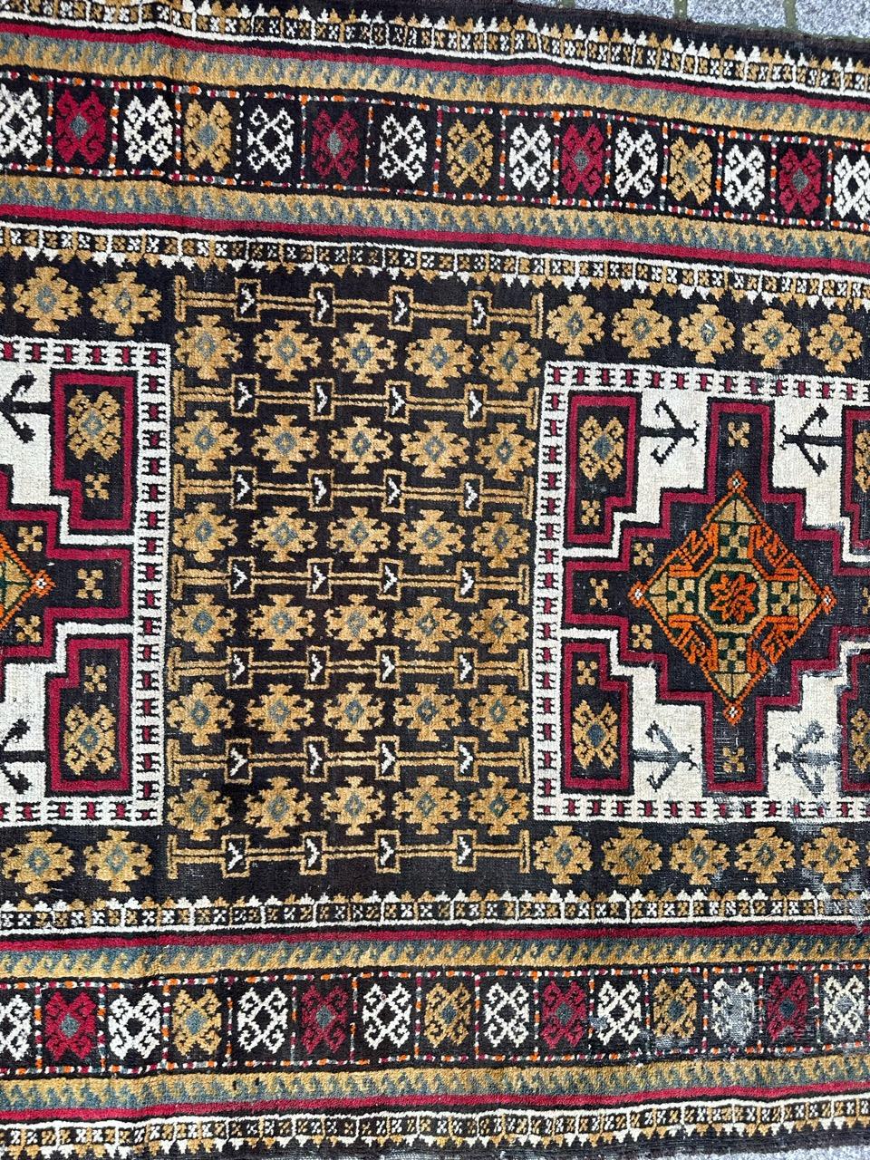 Afghan Joli tapis ancien turkmène Baluch en vente