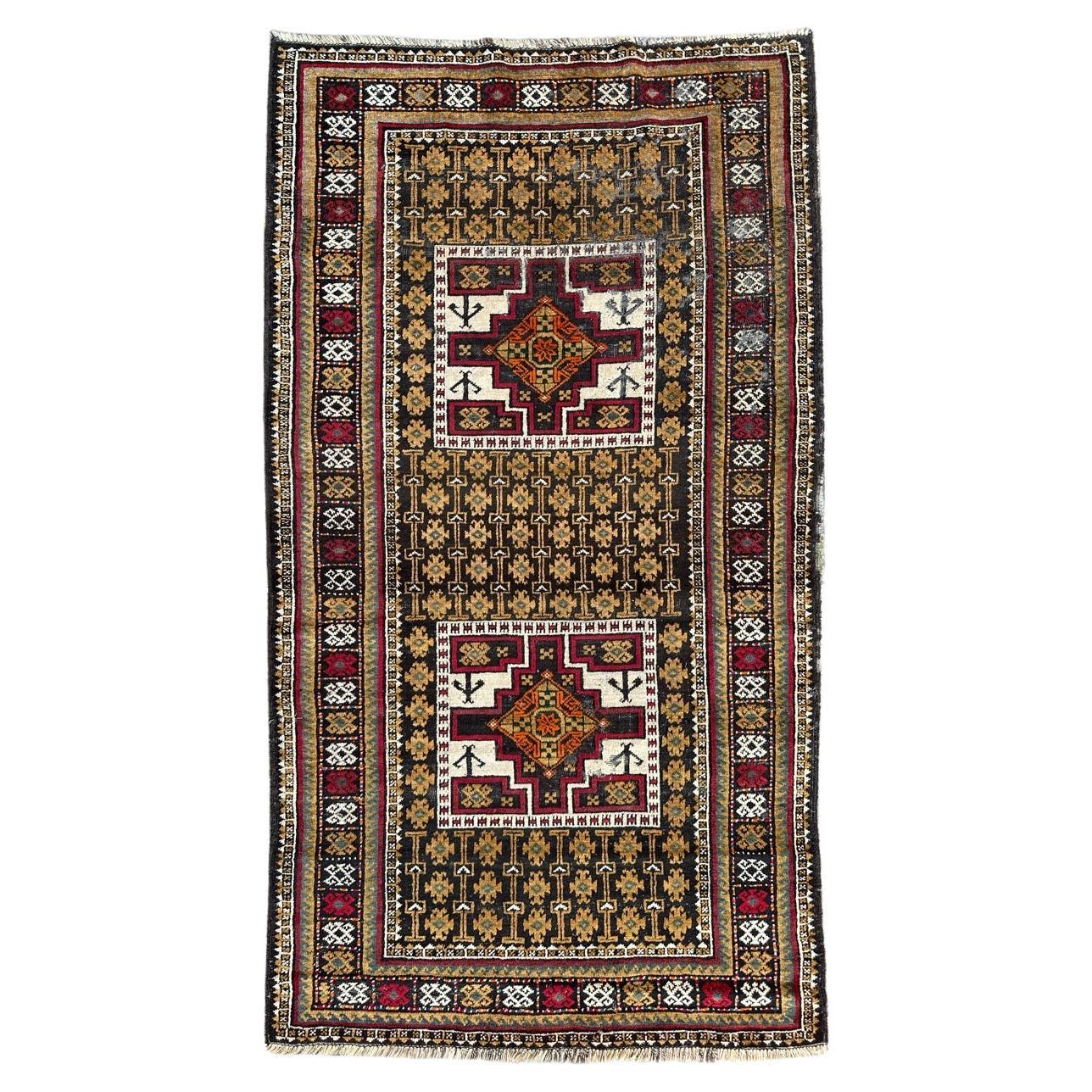 Pretty antique Turkmen Baluch rug