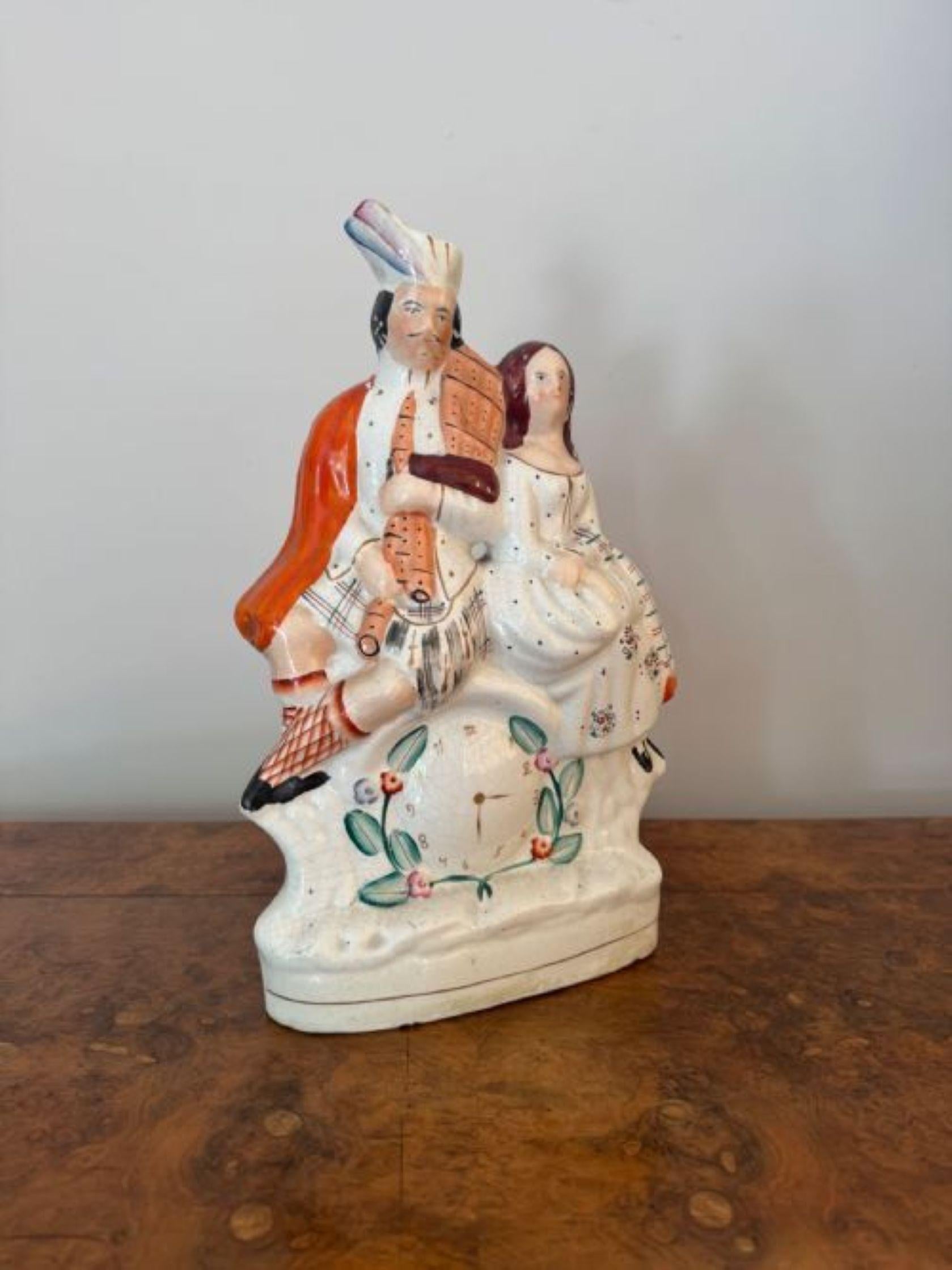 Hübsche antike viktorianische große Staffordshire Figur im Zustand „Gut“ im Angebot in Ipswich, GB