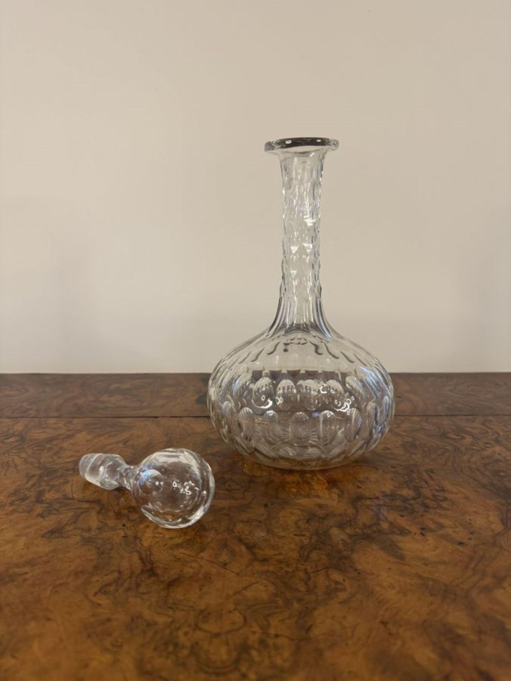 Early Victorian Pretty antique Victorian quality glass decanter For Sale