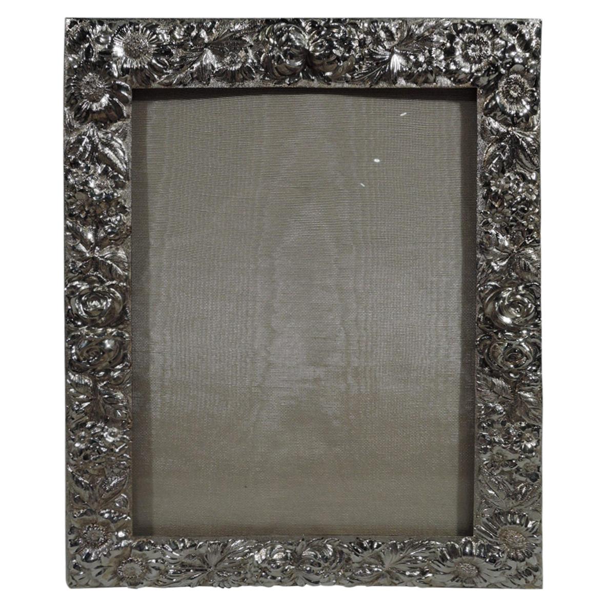 Pretty Baltimore Repousse Sterling Silver Picture Frame by Stieff