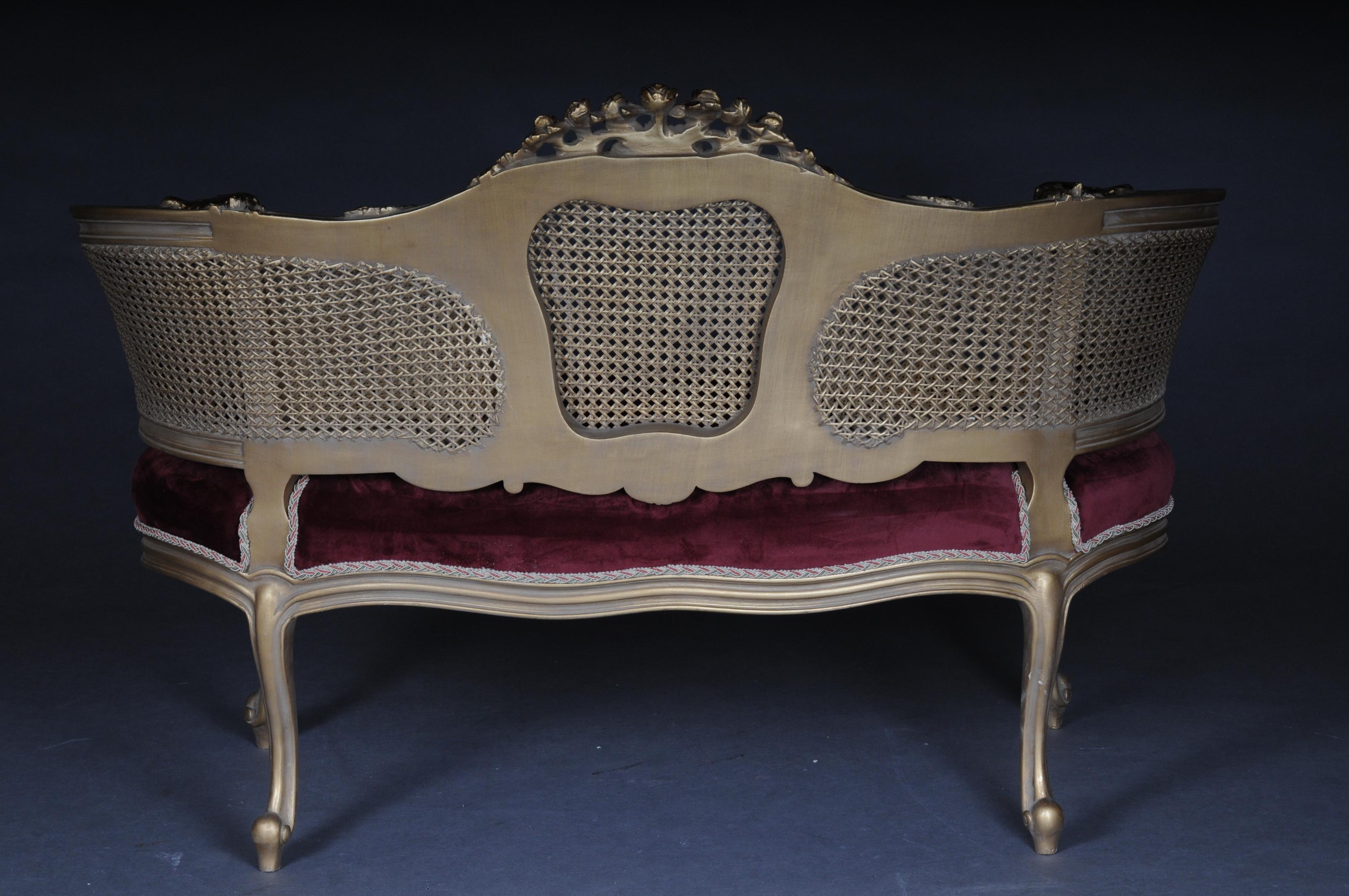 Pretty Baroque Bench, Sofa in Louis XV Style For Sale 3
