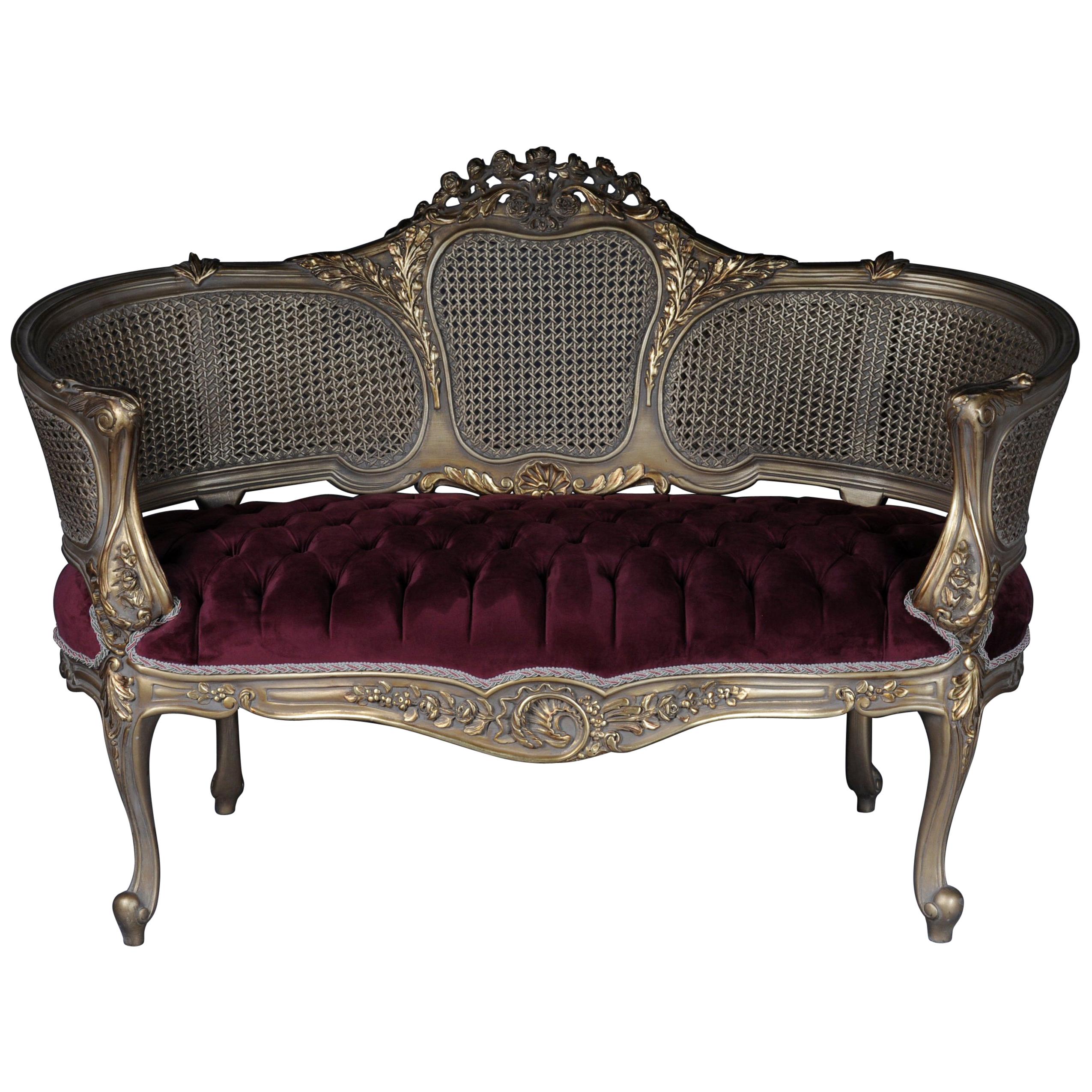 Pretty Baroque Bench, Sofa in Louis XV Style For Sale