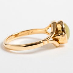 Pretty Chrysoberyl & Diamond Ring, 18K Yellow Gold