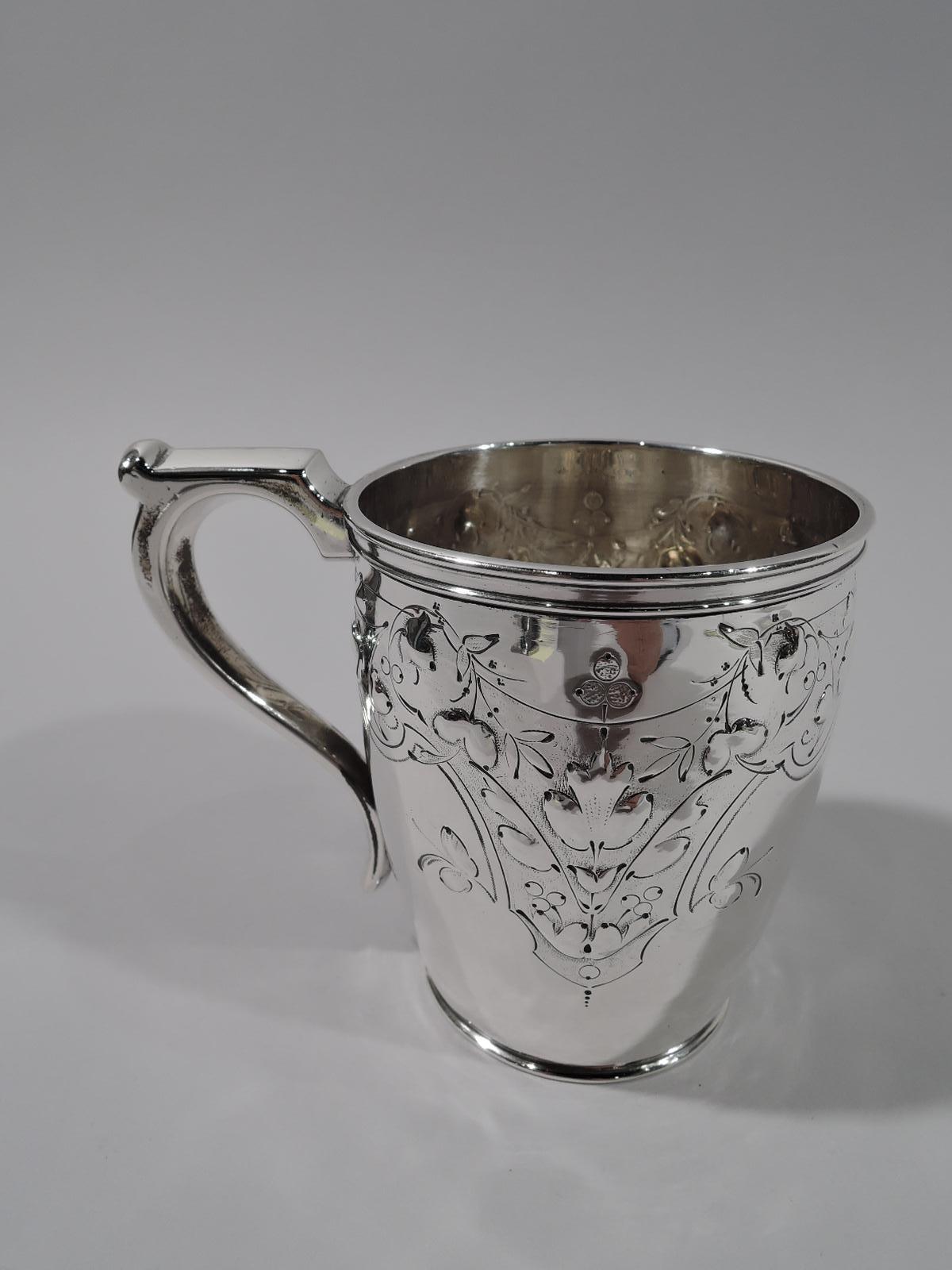 Neoclassical Pretty Coin Silver Baby Cup by Krider & Biddle of Philadelphia