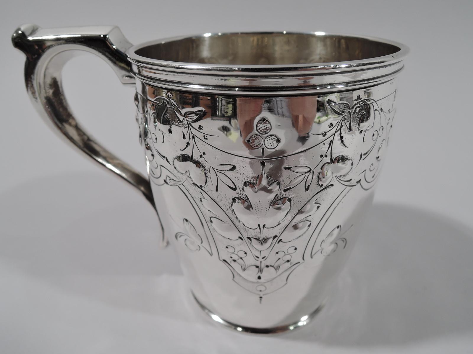 American Pretty Coin Silver Baby Cup by Krider & Biddle of Philadelphia