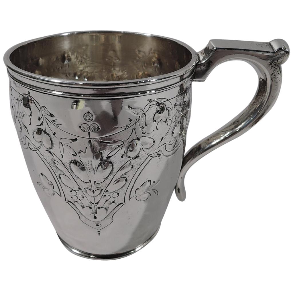 Pretty Coin Silver Baby Cup by Krider & Biddle of Philadelphia