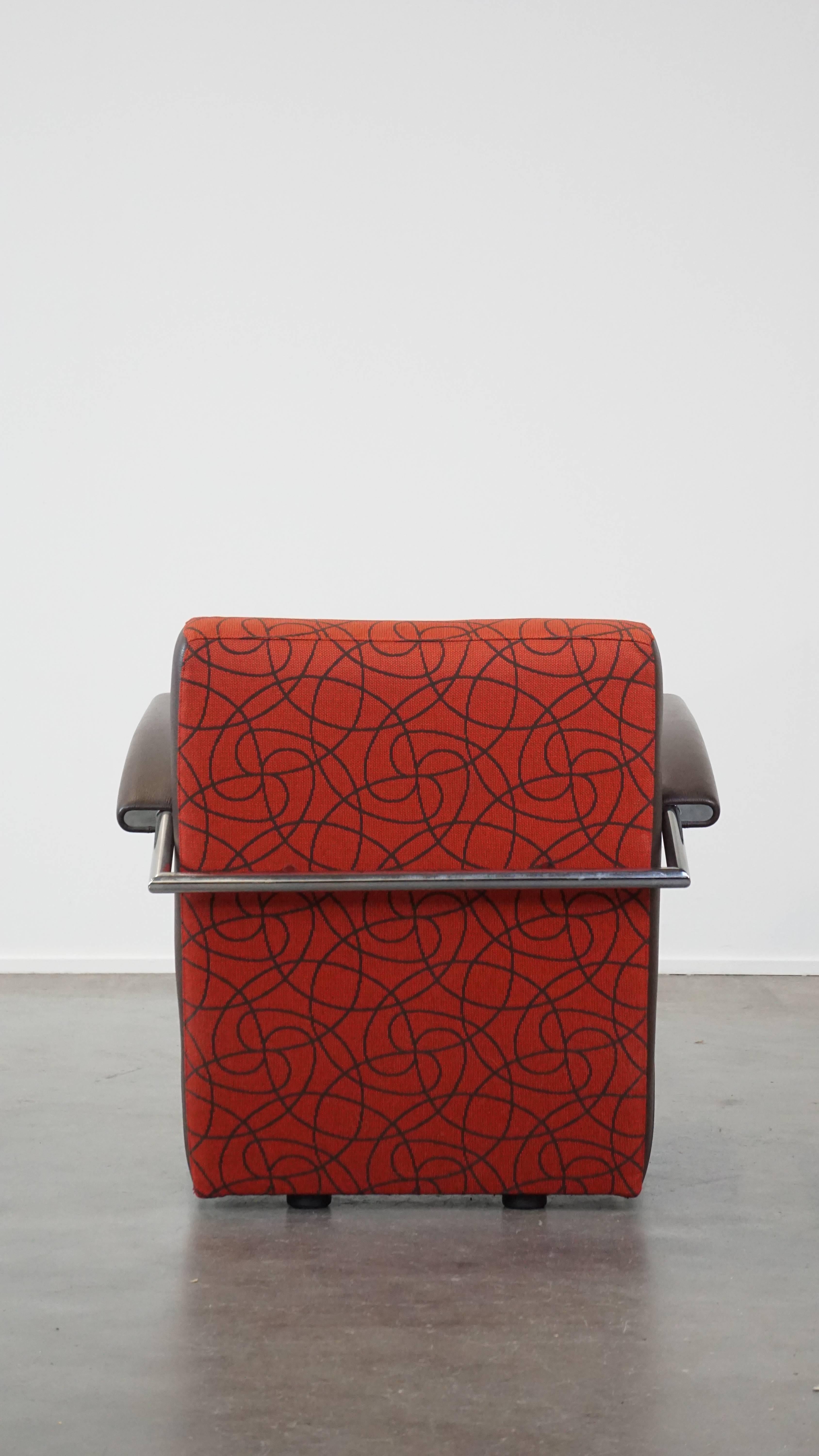 Cuir Joli fauteuil de design Leolux modèle Scylla avec coussin de dossier supplémentaire en vente