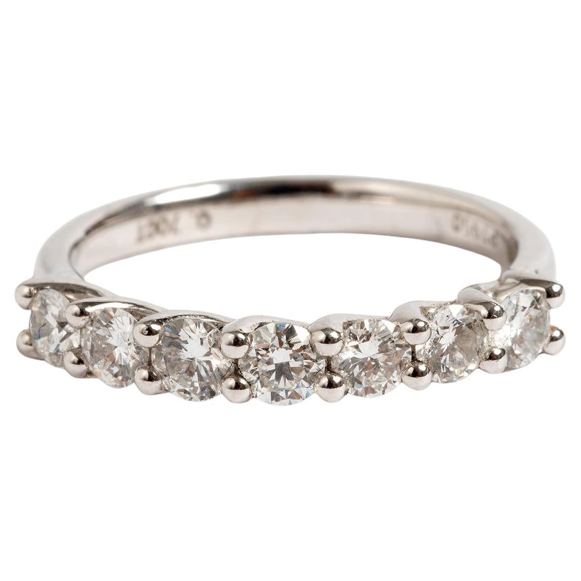 Pretty Diamond 1/2 Eternity Ring, Total Approx 0.70carat, 7 Stone Claw For Sale