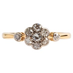 Hübscher Diamant-Cluster-Ring, 9K Gelbgoldband