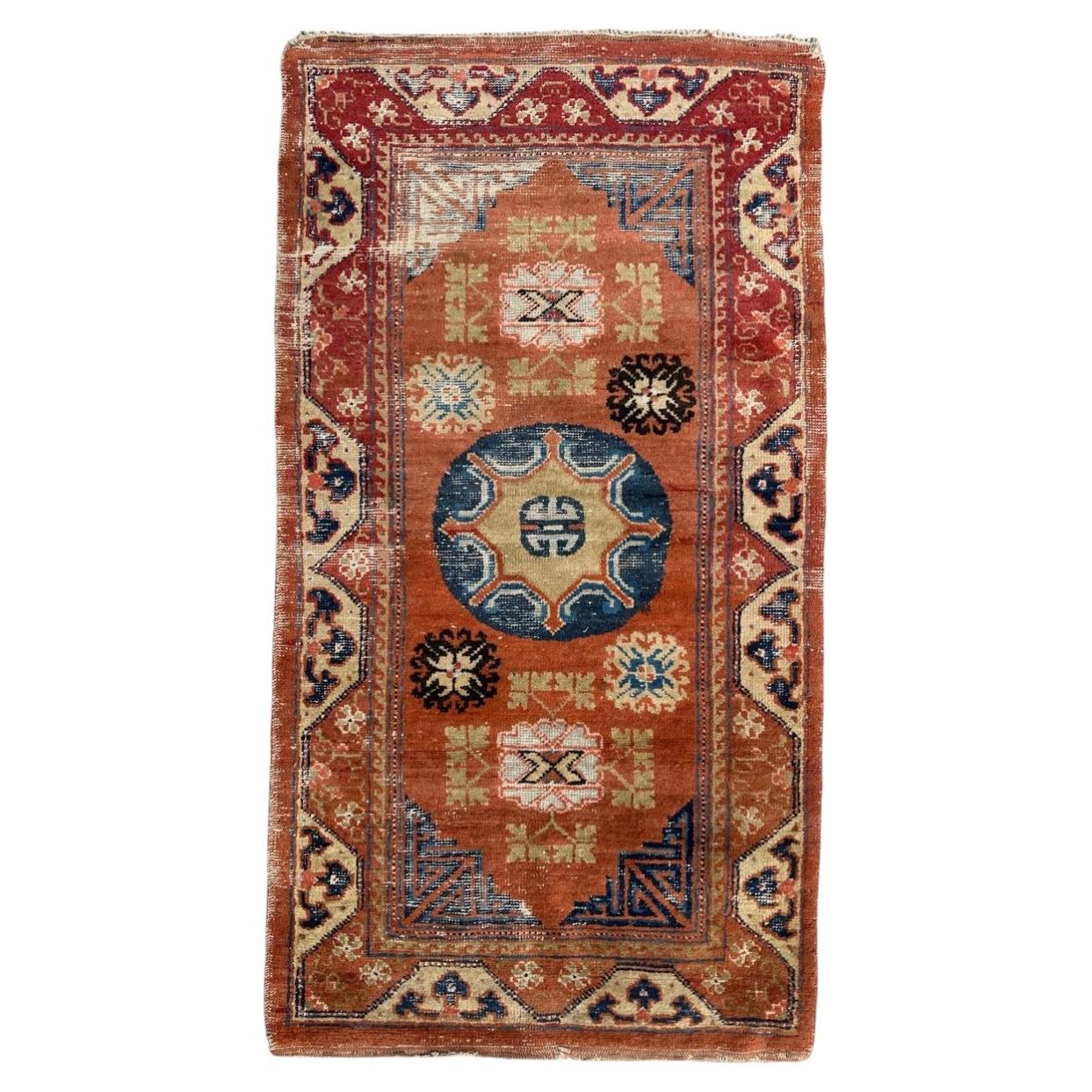 Pretty distressed Antique Chinese Rug