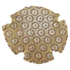 Pretty distressed antique French needlepoint chair cover tapestry