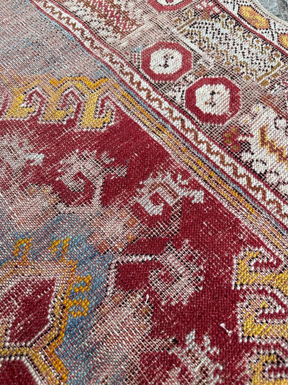 Bobyrug’s Pretty distressed antique Turkish runner For Sale 9