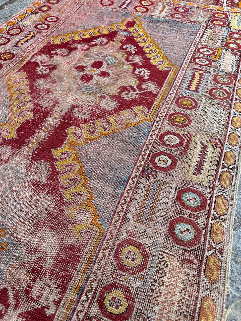 Bobyrug’s Pretty distressed antique Turkish runner For Sale 13